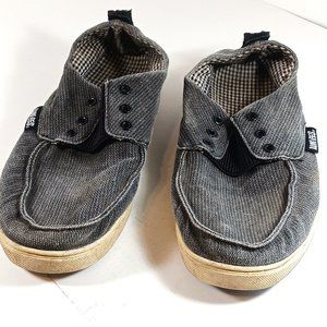 Lukees Gray Canvas Glide Slip On Sneakers Elastic Top No Laces Men's Size 9